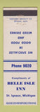 Matchbook Cover - Belle Isle Inn St Ignace MI