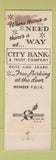 Matchbook Cover - City Bank and Trust Ddallas TX WEAR