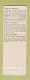 Matchbook Cover - Vermont State Employees Credit Union Montpelier VT TEAL WORN