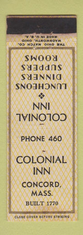 Matchbook Cover - Colonial Inn Concord MA WEAR