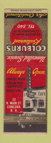 Matchbook Cover - Colburn's Restaurant Concord NH