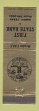 Matchbook Cover - First State Bank Happy TX