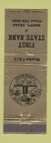Matchbook Cover - First State Bank Happy TX