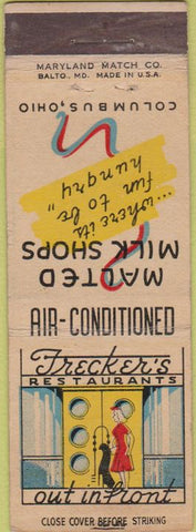 Matchbook Cover - Frecker's Restaurants Columbus OH girlie