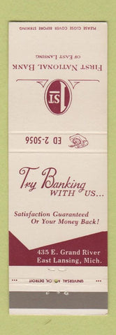 Matchbook Cover - First National Bank East Lansing MI