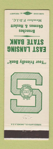 Matchbook Cover - East Lansing State Bank MI Okemos Haslett