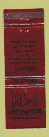 Matchbook Cover - DiBurro's Restaurant Ward Hill MA WEAR RED