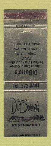 Matchbook Cover - DiBurro's Restaurant Ward Hill MA WEAR GOLD