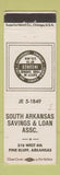 Matchbook Cover - South Arkansas Savings and Loan Pine Bluff AR