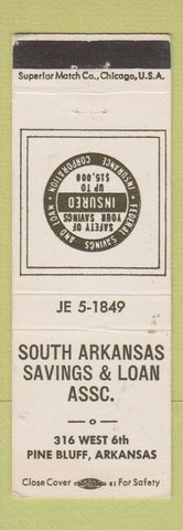 Matchbook Cover - South Arkansas Savings and Loan Pine Bluff AR