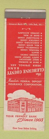 Matchbook Cover - Cleburne County Bank Heber Springs AR