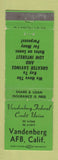 Matchbook Cover - Vandenberg Air Force Base Credit Union CA GREEN WEAR