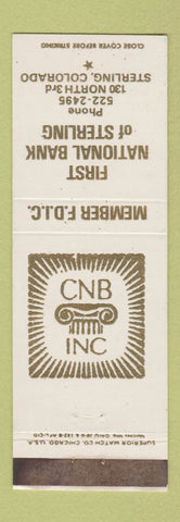 Matchbook Cover - First National Bank Sterling Colorado WEAR