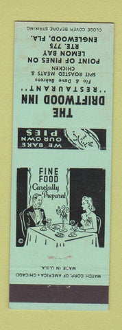 Matchbook Cover - The Driftwood Inn Restaurant Englewood FL