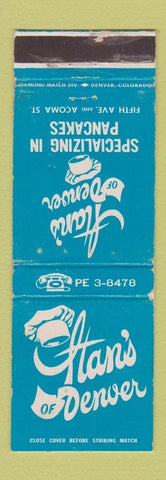 Matchbook Cover - Stan's Restaurant Denver Colorado WEAR