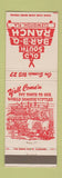 Matchbook Cover - Old South BBQ Ranch Clewiston FL covered wagon