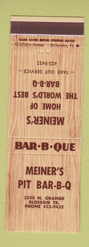 Matchbook Cover - Meiner's Pit BBQ Orlando FL