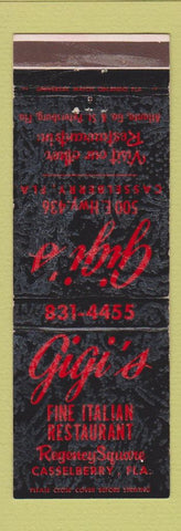 Matchbook Cover - Gigi's Restaurant Casselberry FL