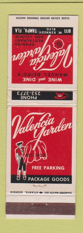 Matchbook Cover - Valencia Gardens Spanish Restaurant Tampa FL