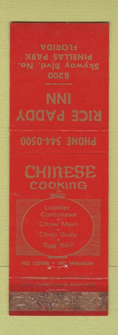 Matchbook Cover - Rice Paddy Inn Chinese Pinellas Park FL WEAR