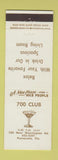 Matchbook Cover - 700 Club Pensacola FL