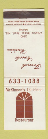 Matchbook Cover - McKinnon's Louisiane Restaurant Atlanta GA