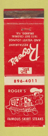Matchbook Cover - Roger's Restaurant Orlando FL WEAR