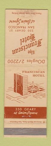 Matchbook Cover - The Franciscan Hotel San Francisco CA WEAR