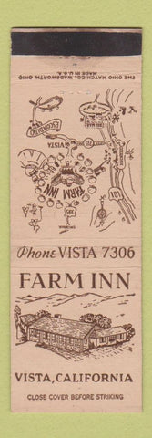Matchbook Cover - Farm Inn Vista CA