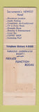 Matchbook Cover - El Mirador Hotel Sacramento CA WEAR