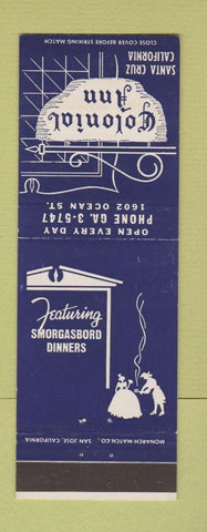 Matchbook Cover - Colonial Inn Santa Cruz CA WEAR