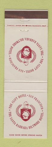 Matchbook Cover - Clift Hotel San Francisco CA Santa Barbara Biltmore