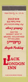 Matchbook Cover - Jack London Inn Oakland CA