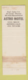 Matchbook Cover - Holiday Lodge Motel Antioch CA Astro Motel WORN TAPED
