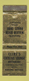 Matchbook Cover - Cline's Cocktail Lounge Schurz NV Chevron oil gas WEAR