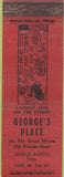 Matchbook Cover - George's Place  NO TOWN WEAR