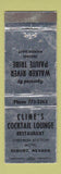 Matchbook Cover - Cline's Cocktail Lounge Schurz NV Chevron oil gas SILVER WEAR