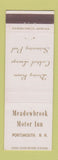 Matchbook Cover - Meadowbrook Motor Inn Portsmouth NH WHITE