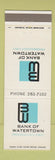 Matchbook Cover - Bank of Watertown WI