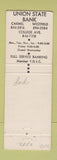Matchbook Cover - Union State Bank Carmel Westfield IN
