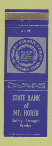 Matchbook Cover - State Bank of Mount Horeb WI