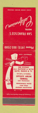 Matchbook Cover - Hotel Californian San Francisco CA