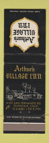 Matchbook Cover - Arthur's Village Inn Glendale CA