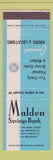 Matchbook Cover - Malden Savings Bank MA