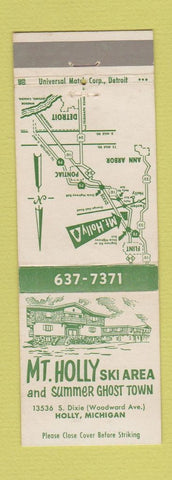 Matchbook Cover - Mount Holly Ski Area Holly MI