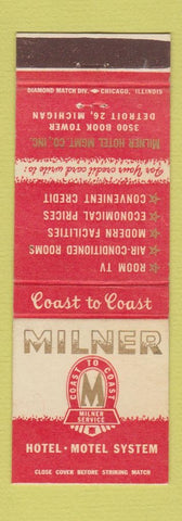 Matchbook Cover - Milner Hotel Motel Detroit MI