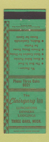 Matchbook Cover - The Clairgary Inn Three Oaks MI WEAR