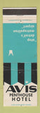 Matchbook Cover - Avis Penthouse Hotel Detroit MI
