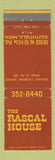 Matchbook Cover - Rascal House Southfield MI WEAR