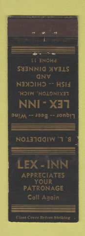 Matchbook Cover - Lex Inn Lexington MI low phone #